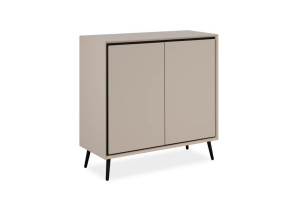 Kommode inkl. 2 Türen ca. 90 x 90 x 38 cm Softclose Sand / Schwarz | 1