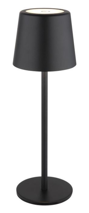 LED-Tischleuchte inkl. Tochdimmer und USB mit Akku Metall Schwarz | 1