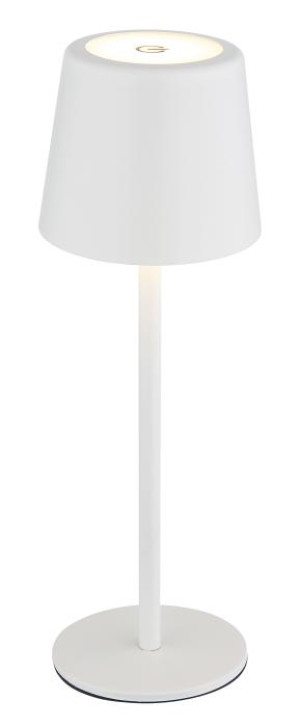 LED-Tischleuchte inkl. Tochdimmer und USB mit Akku Metall Weiss Matt | 1