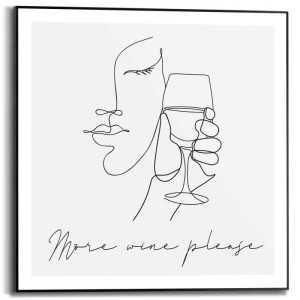 Wandbild MORE WINE PLEASE Slim Frame Black ca. 50x50 cm SMF87304 | 1