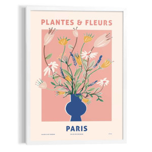 Wandbild BLUE VASE Modern Frame White ca. 50x70 cm MFW90643 | 1
