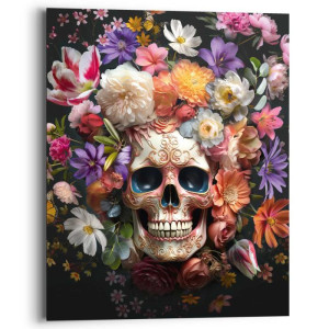Wandbild FLORAL SKULL Deco Panel ca. 40x50 cm DPN92650 | 1