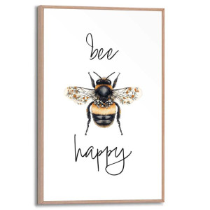 Wandbild BEE HAPPY Slim Frame Wood ca. 20x30 cm SMF96478 | 1