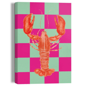 Wandbild LOBSTER CHECKERS Giclee on Canvas ca. 20x30 cm GCN96748 | 1