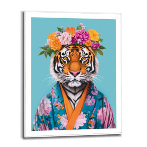 Wandbild DECORATED TIGER Slim Frame White ca. 40x50 cm SMF96771 | 1