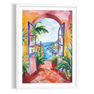Wandbild BALCONY DOORS Modern Frame White ca. 50x70 cm MFW96781 | 1