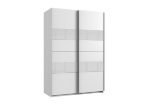 Schwebetürenschrank 2-türig mit Glaselementen Breite ca. 135 cm ALTONA 1 von Wimex / Weiß