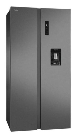 AMICA Freistehende Kühl- und Gefrierkombination SIDE-BY-SIDE SBSN 397155S Edelstahl schwarz | 1