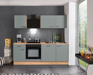 Küchenblock Leerblock 220 cm GENF 220 von Menke Eukalyptus Grün / Artisan Eiche NB | 1