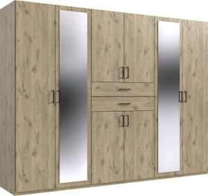 Kleiderschrank 8-trg. Inkl. 2 Spiegel ca.270x208x58 cm Viking-Oak
