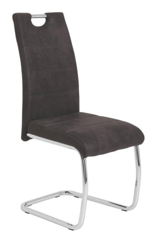 Schwingstuhl 1 Stück Vintage Anthrazit Metall chromfarbig | 1