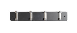 Garderobenleiste ca. 45x7x6 cm Schwarz / Edelstahlfarbig