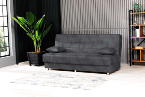 Schlafsofa ca. 190x87x87 cm inkl. kleine Kissen Grau