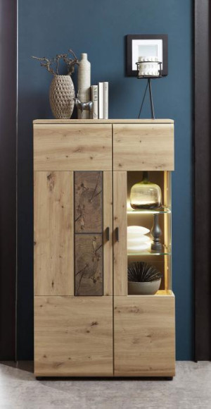 Vitrine 2-trg 80cm MADERA von Wohn-Concept Artisan Eiche / Hirnholz | 1