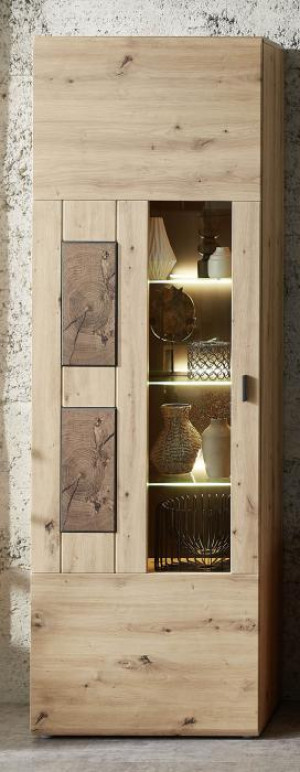 Vitrine 1-trg 65cm MADERA von Wohn-Concept Artisan Eiche / Hirnholz | 1
