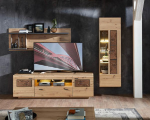 Wohnwand 3-tlg 285cm MADERA von Wohn-Concept Artisan Eiche / Hirnholz | 1