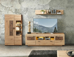Wohnwand 3-tlg 305cm MADERA von Wohn-Concept Artisan Eiche / Hirnholz | 1