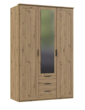 Drehtürenschrank mit Kranz 3-trg. Artisan-Eiche-Nachbildung