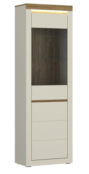 Vitrine 1-trg ca. 64x205x40 Kaschmir / Eiche Stone Nachbildung