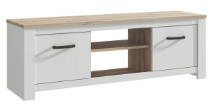 TV-Unterschrank ELARA von Forte Weiß matt / Bianco Eiche | 1