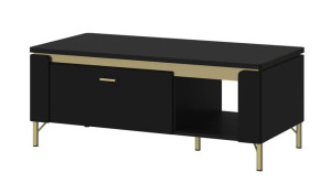 Couchtisch ca. 111x46x65 cm Schwarz Matt / Gold