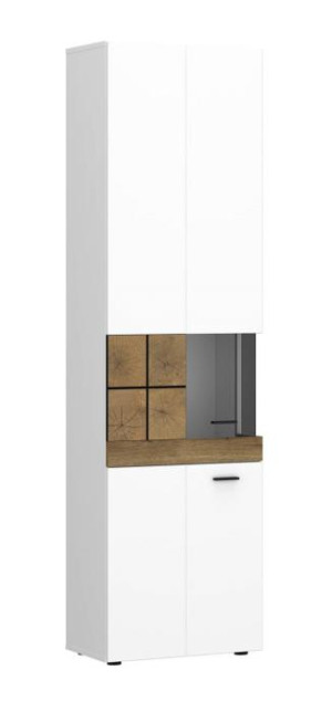 Vitrine inkl. 2 Türen ca. 55x200x37 cm Coast Evoke / Weiss Hochglanz