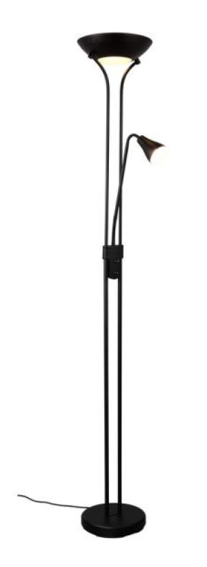 Stehleuchte 2xE27 1XE14 Metall Schwarz Matt / Glas Frost Ø ca. 28 cm ca. 181,5 cm hoch | 1