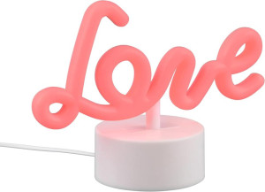 AMOR LED-Tischleuchte ca. 20x14x9 cm 1W inkl. USB-Kabel und Adapter Weiss / LED Rot | 1