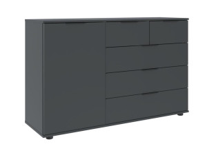 Kombi-Kommode ca. 130x83x41 cm Graphit / Schwarz