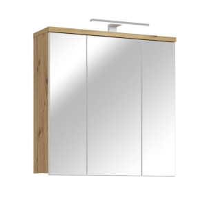 Bad-Spiegelschrank 3-trg VERIS von Forte Weiß / Artisan Oak | 1