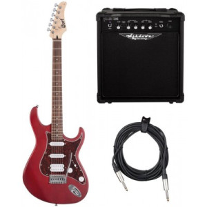 Cort Guitare G110 Bordeaux Pores Ouverts + Ampli KT-15