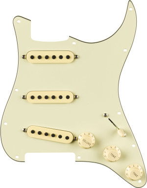 Fender Pre-wired Strat Pickguard Eric Sign. Mint Green 11 Hole Pg