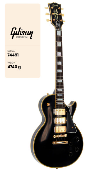 Gibson Les Paul Custom 1957 3-pickup Vos Ebony CS HRC #74491