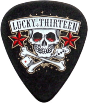 Dunlop 36 x 0,60mm Lucky 13 Series II Black #11 Skull Dice