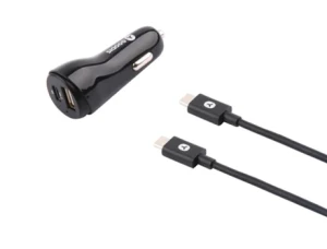 Kit Carregador Auto + Cabo USB-C GOODIS 2 USB 5V-3.4A Type C