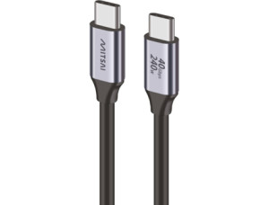 Cabo MITSAI USB4 Usb-C compatível com Thunderbolt 3/4 (1M  - Preto)