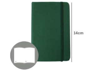 Smart Design Bloco Notas Liso14X9Cm Semi Pele Verde Esmeralda 116 Flh Agenda