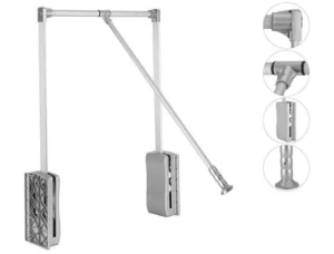 WORTEN 89-121 cm - Cabide de Roupa Ajustável para Roupeiro. Mecanismo de barra de suspensão almofadada com abertura e fecho assistidos (Outlet Grade