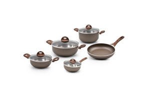 Trem de Cozinha CELAR Soft 5 Peças (Outlet Caixa Aberta - Anti-Aderente e Apto para Indução - Sem Pfoa - Moka)