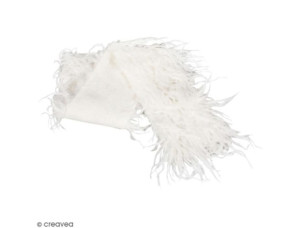 S/marca Cupom de pele sintética de pêlo longo - Branco - 60 x 10 cm
