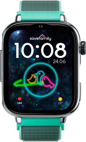 Smartwatch SAVEFAMILY SaveWatch Plus 2 para Crianças (Tecido - Prateado/Ocean)
