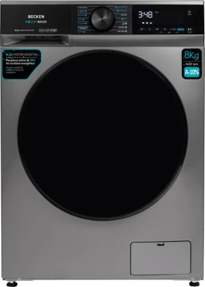 Máquina de Lavar Roupa BECKEN Boostwash BWM8812N (8 kg - 1400 rpm - Inox)