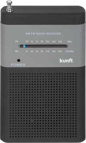 Rádio a Pilhas KUNFT KPR4172 (Preto e cinza - Analógico - FM/AM - Pilhas)