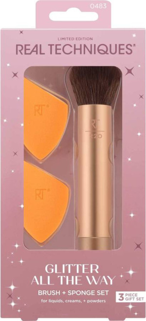 Conjunto de Pincel e Esponjas de Maquilhagem REAL TECHNIQUES Glitter All The Way (3 peças)