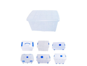Jardin202 Caixas de Armazenamento Transparentes – Caixas Organizadoras Plásticas com Tampa Unidade 60L