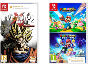 BANDAI NAMCO Jogo Nintendo Switch  Dragon Ball Xenoverse 2 + Mario Rabbids (Outlet Caixa Aberta - Código de Descarga na Caixa)