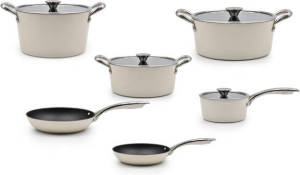 Trem de Cozinha CELAR Crème 6 Peças (Anti-Aderente - Sem PFOA)