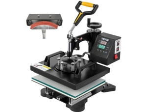 WORTEN Prensa térmica VEVOR 2 em 1 Máquina de sublimação por transferência para t-shirts DIY, chapéu etc. (Outlet Grade A - 10x12 polegadas)