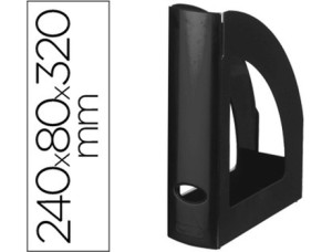 Liderpapel Porta Revistas Plástico Preto Opaco