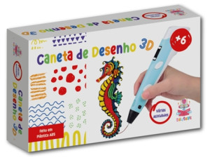 BURNOUT GAMES Brinquedo Criativo EDUTOYS Caneta de Desenho 3D (Outlet Caixa Aberta - Idade Mínima: 6 Anos - 1 Unidade - Envio Aleatório)